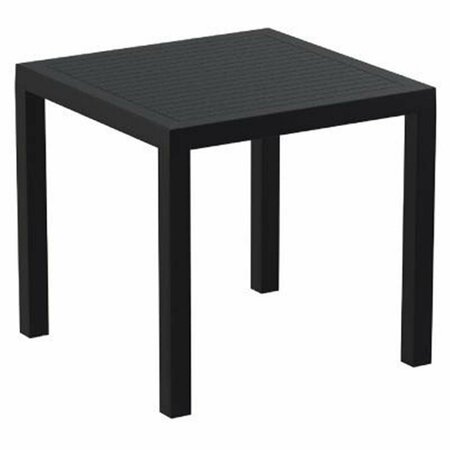 FINE-LINE 31 in. Ares Resin Square Dining Table, Black FI1549269